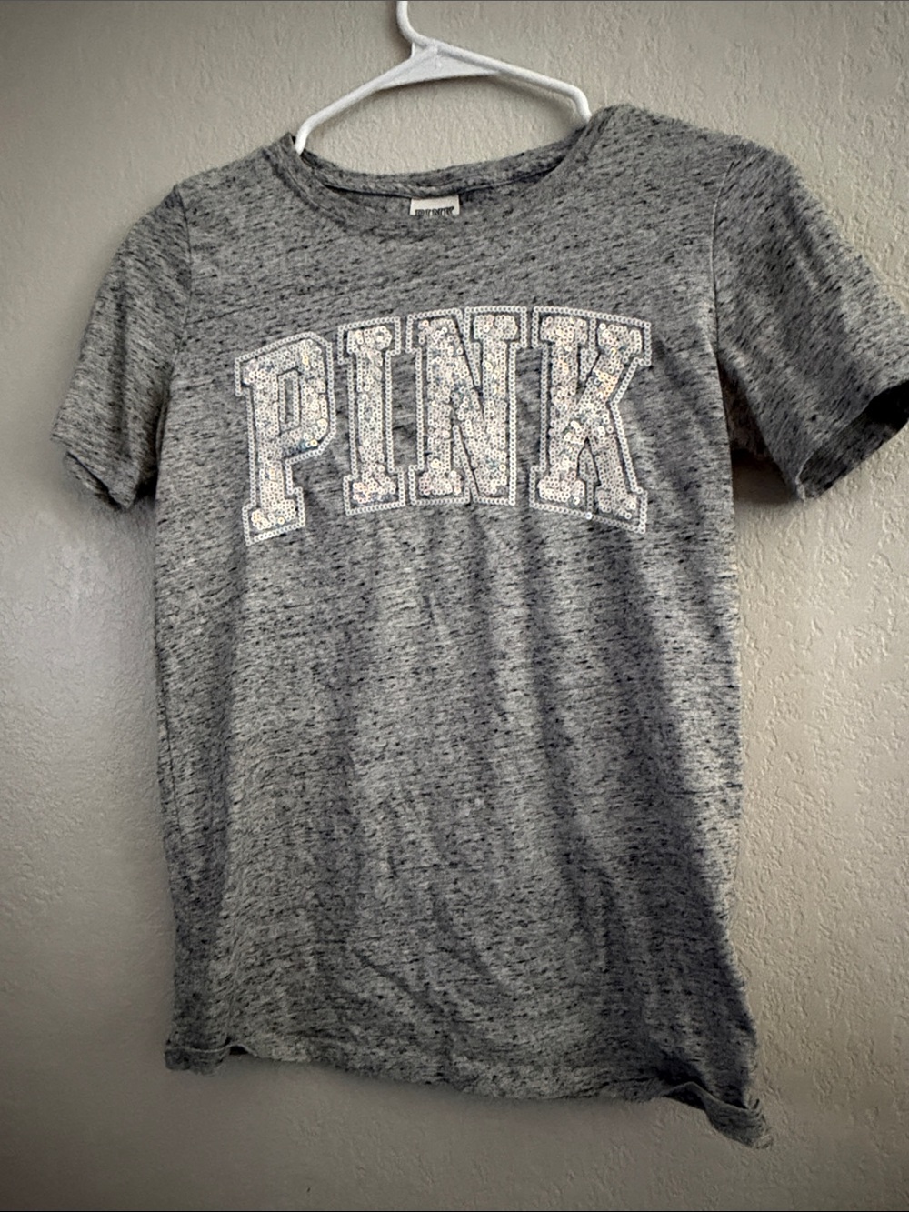 PINK Victoria's Secret Gray Short Sleeve Logo Tee